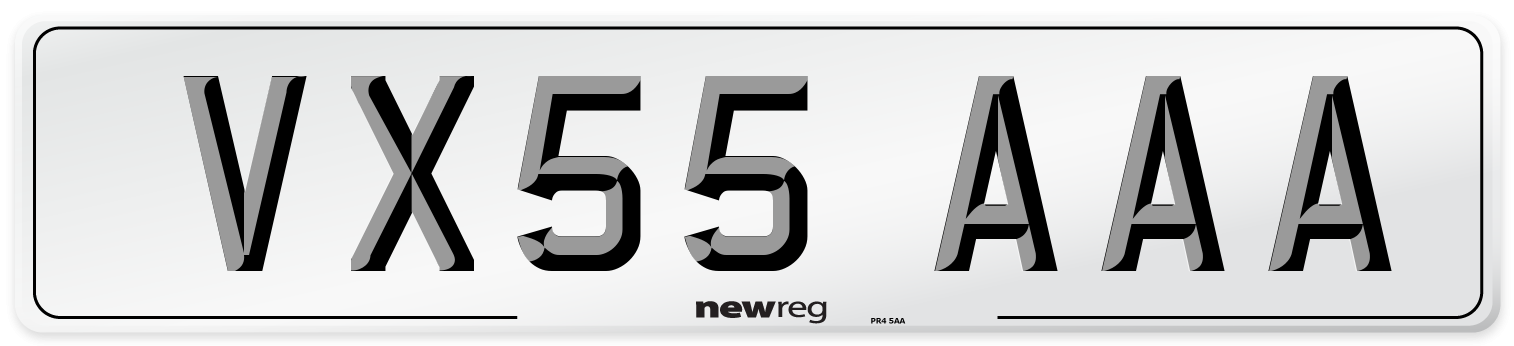VX55 AAA Number Plate from New Reg
